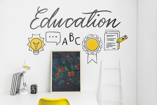 PSD back to school advertising mockup design