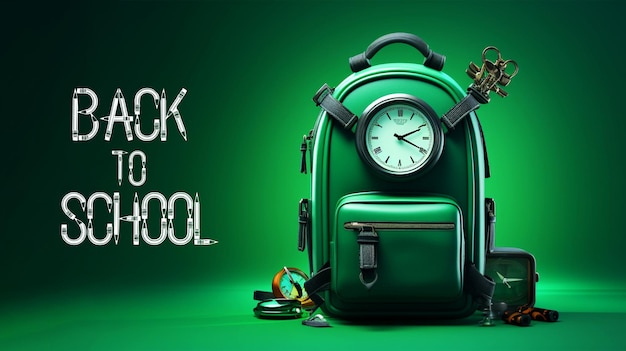 Back to school background and banner with school elements