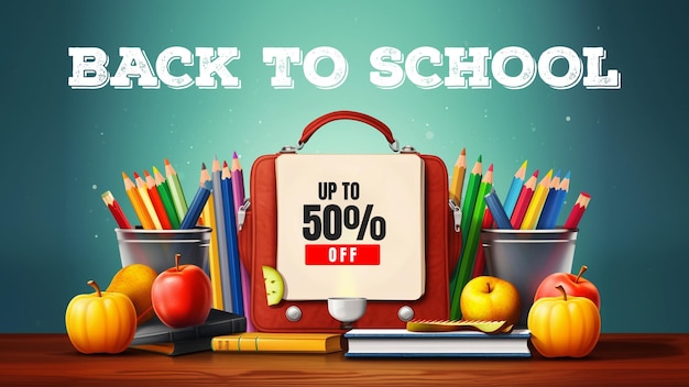 back to school background or web banner template