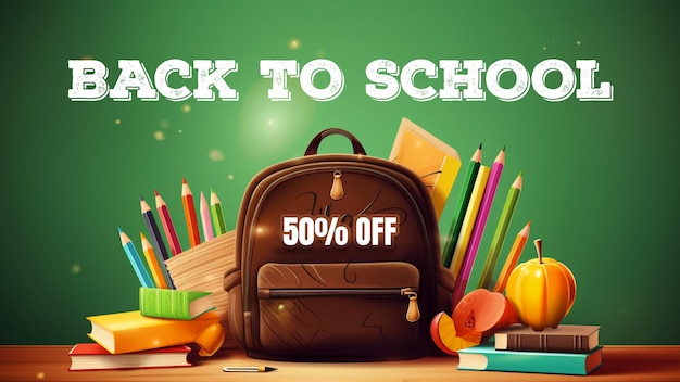 back to school background or web banner template