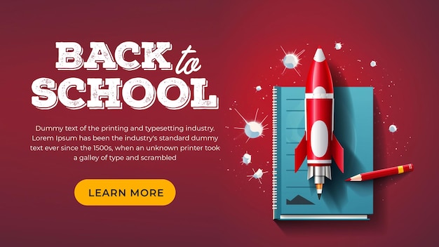 back to school background or web banner template