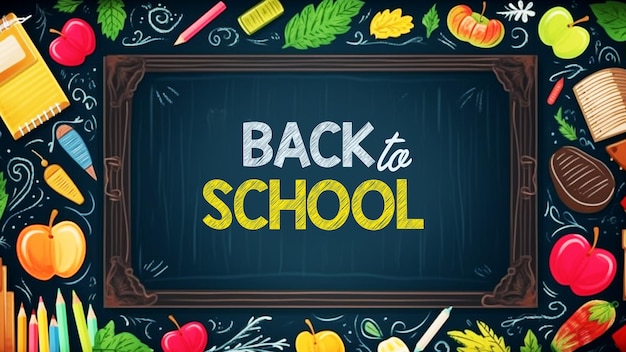 back to school background or web banner template