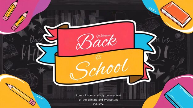 PSD back to school background with happy children