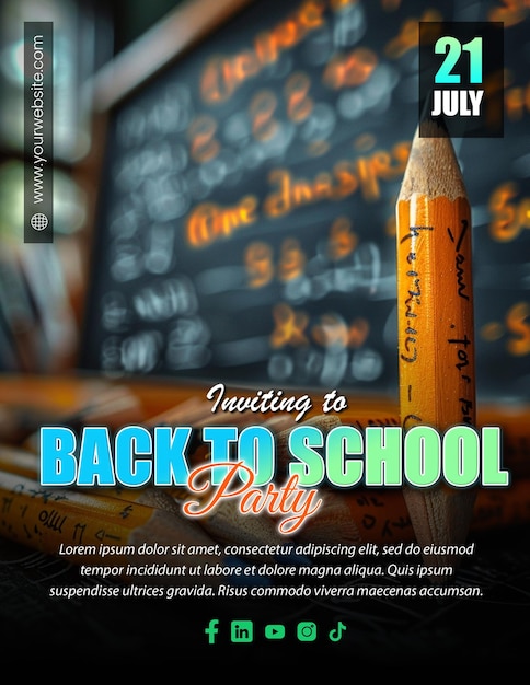 Back to School Bash Editable Flyer Invitation Template