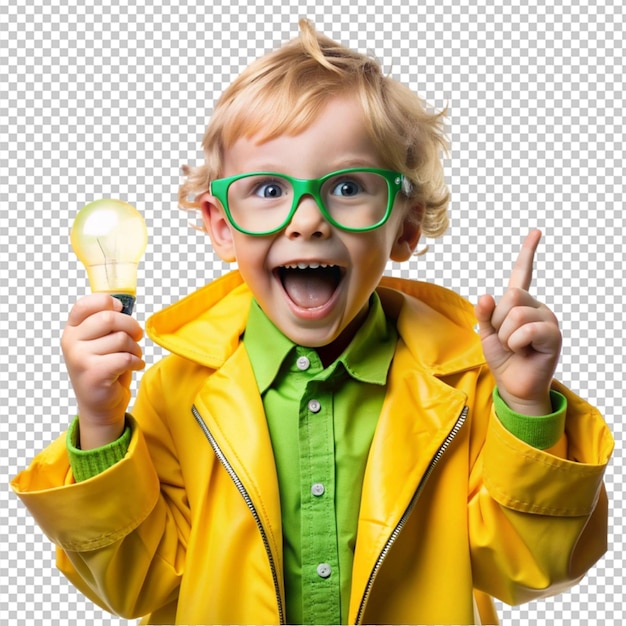 PSD back to school blond child in yellow raincoat