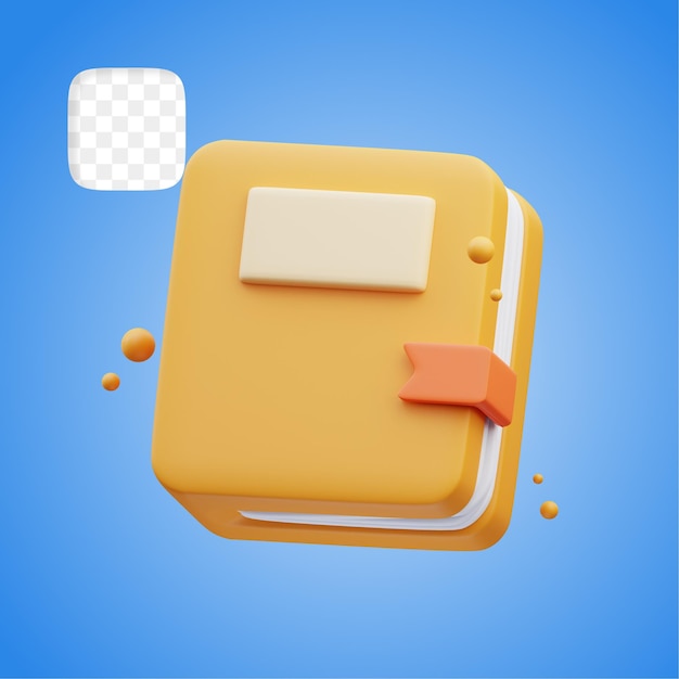 Back to school book icon 3d Illustration