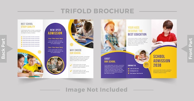 Back to school education admission trifold brochure Design