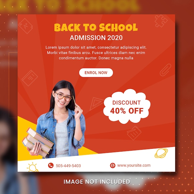 Back To School Education Banner Square