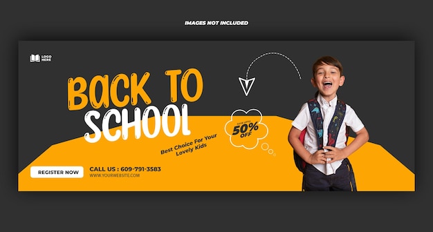 Back to school facebook cover design template