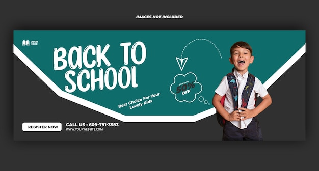 Back to school facebook cover design template