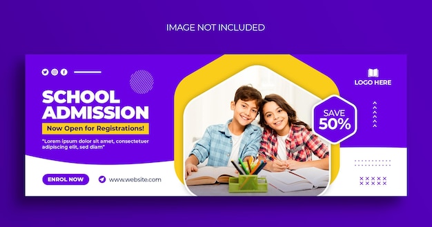 Back to school facebook timeline cover and web banner template