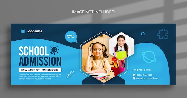 Back to school Facebook timeline cover and web banner template