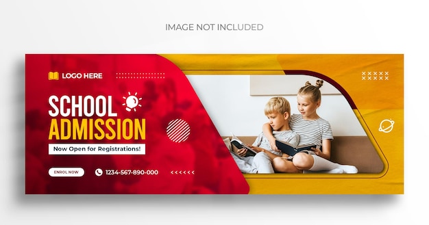 Back to school Facebook timeline cover and web banner template