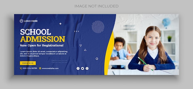 Back to school facebook timeline cover and web banner template