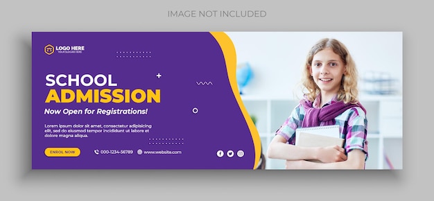 Back to school facebook timeline cover and web banner template