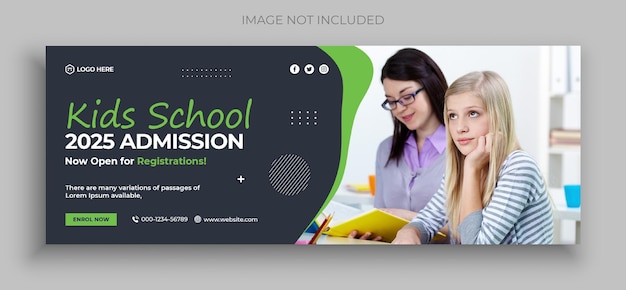 Back to school facebook timeline cover and web banner template