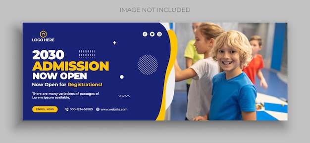 Back to school facebook timeline cover and web banner template