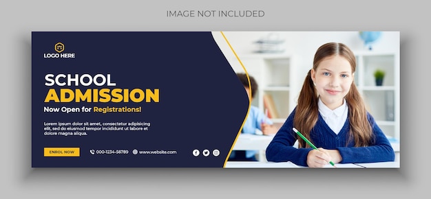 Back to school facebook timeline cover and web banner template