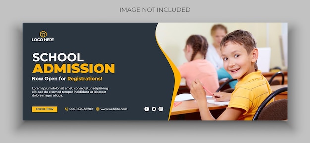 Back to school facebook timeline cover and web banner template