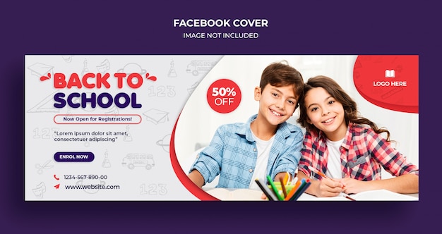 Back to school Facebook timeline cover and web template