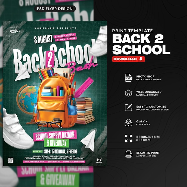 Back To School Flyer A4 Template