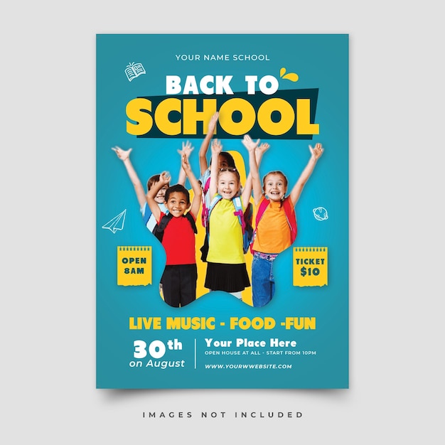 Back to school flyer template