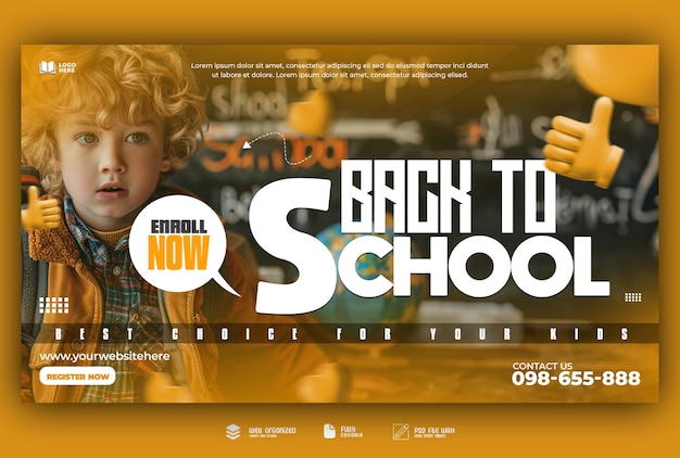 PSD back to school free banner design