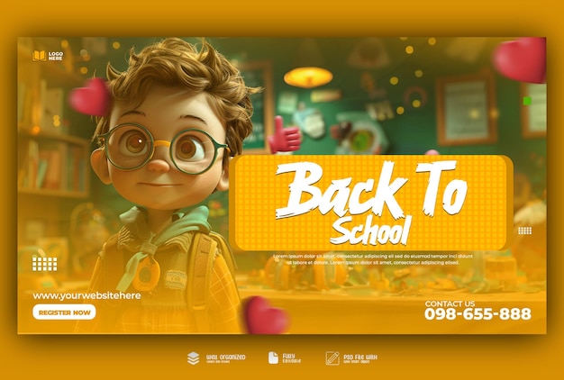 PSD back to school free banner design