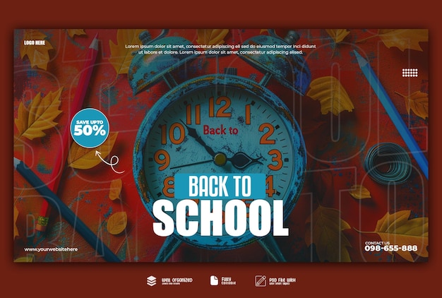 PSD back to school free banner design