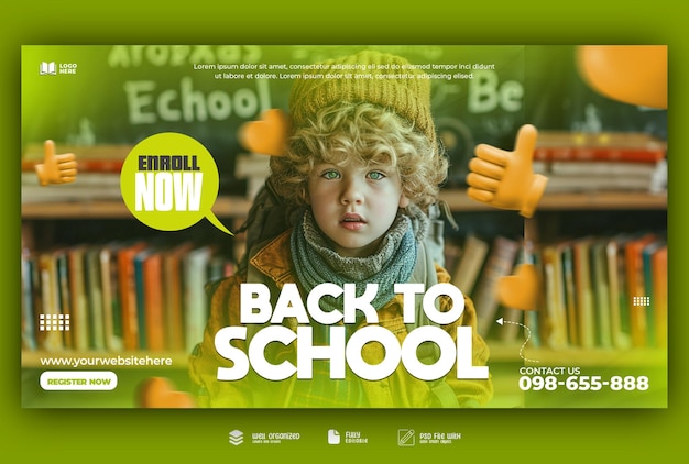 PSD back to school free banner design