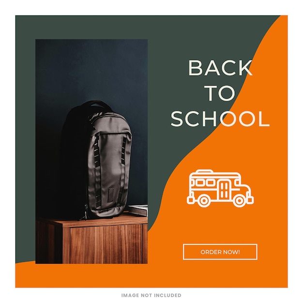 PSD back to school instagram post template psd design social media square layout template typography sale