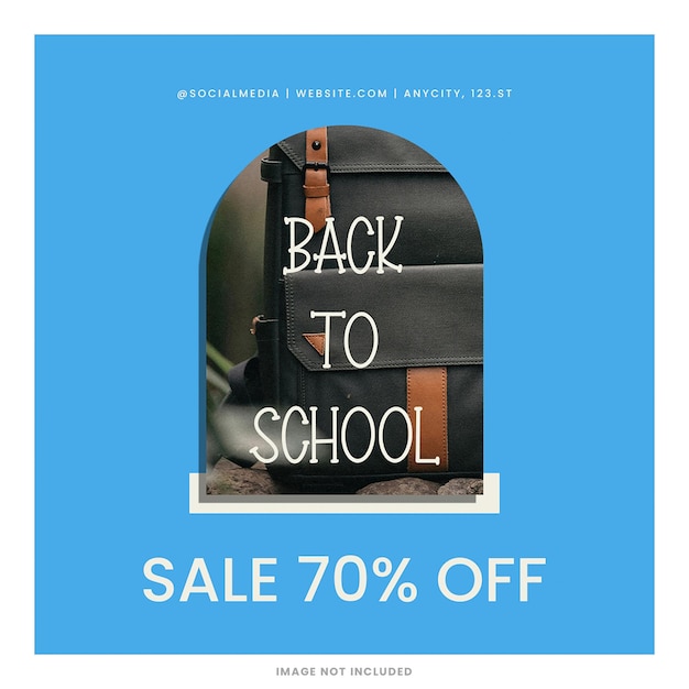 PSD back to school instagram post template psd design social media square layout template typography sale