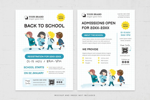 Back to School Kids Flyer Template on PSD