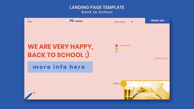 Back to school landing page template