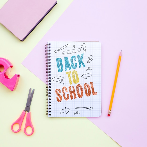 back to school mockup notebook