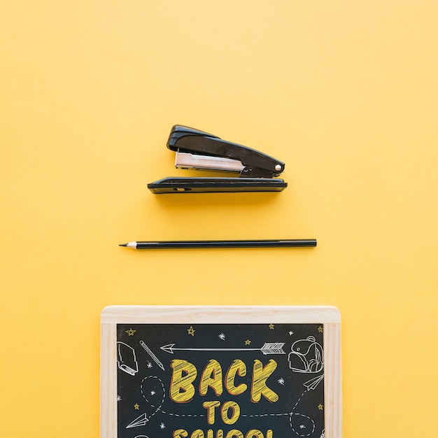 Back to school mockup with slate