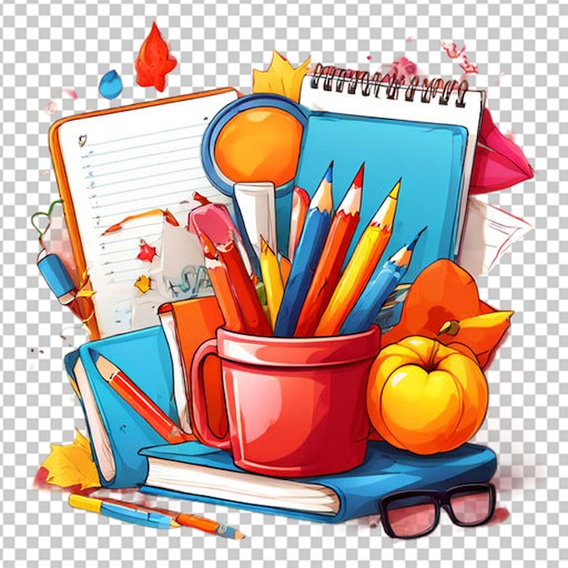 PSD back to school png illustration