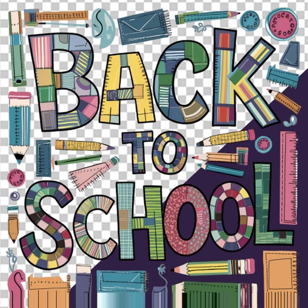 PSD back to school png illustration