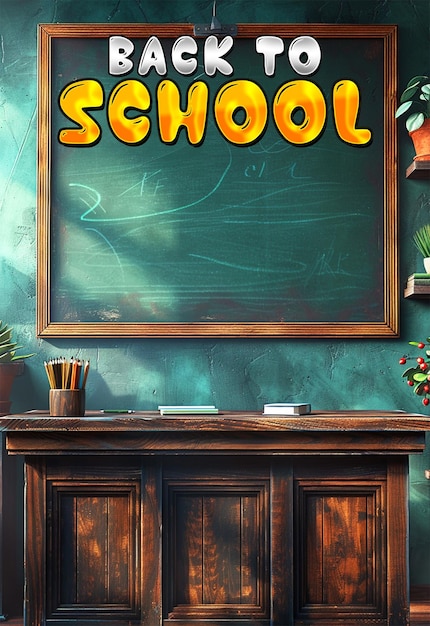 PSD back to school podium for poster background