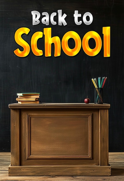 PSD back to school podium for poster background