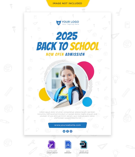 Back to school season poster template