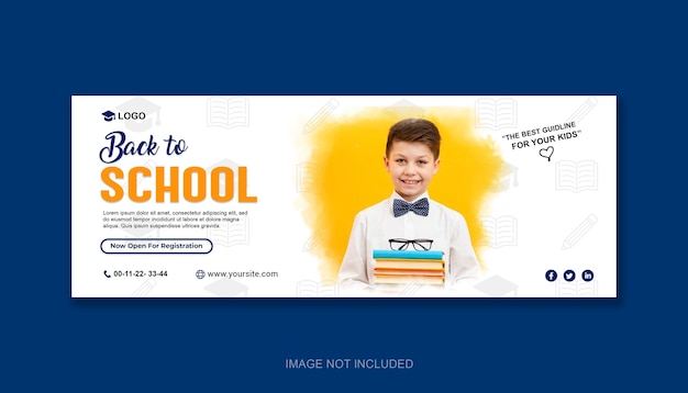 PSD back to school social media banner design facebook cover design