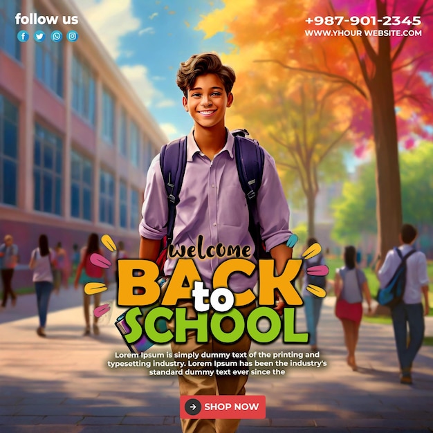 back to school social media banner design