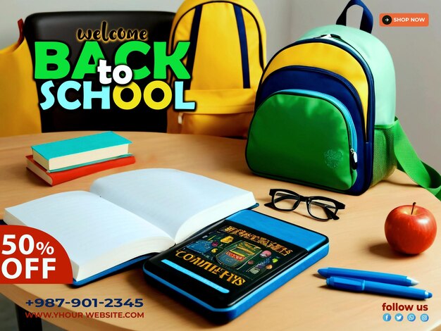 back to school social media banner design