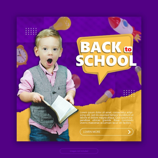 back to school social media banner template