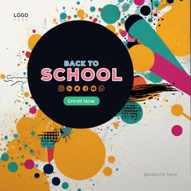 PSD back to school social media instagram posts banner template background