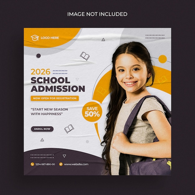 Back to school social media post banner template