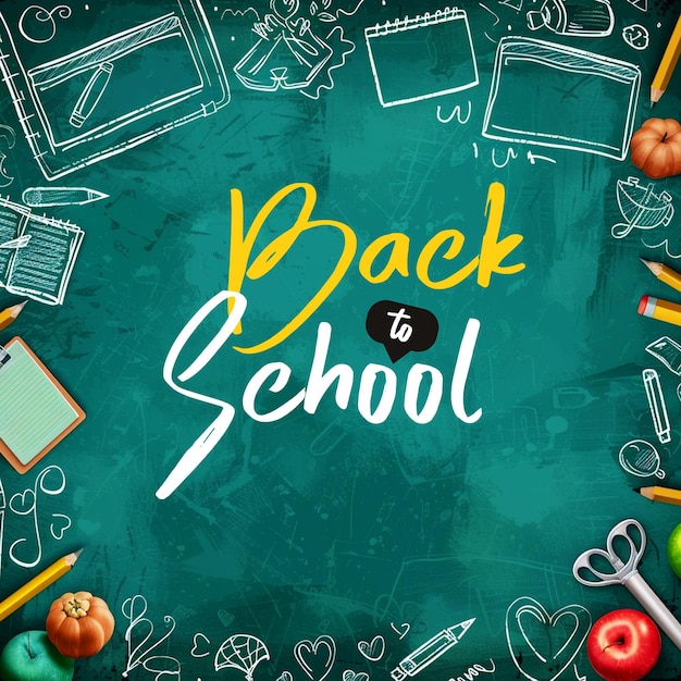 PSD back to school social media post banner template