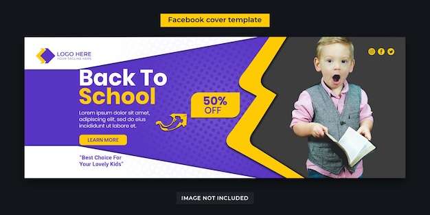 PSD back to school social media post or facebook cover template