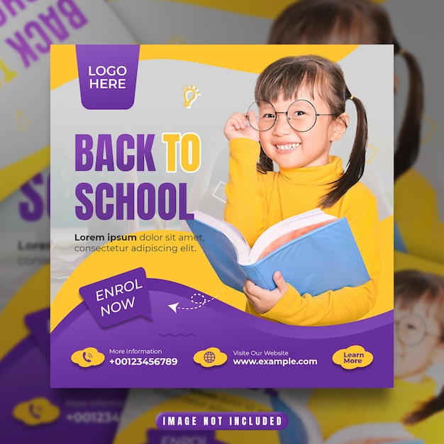 Back to school social media post and instagram template